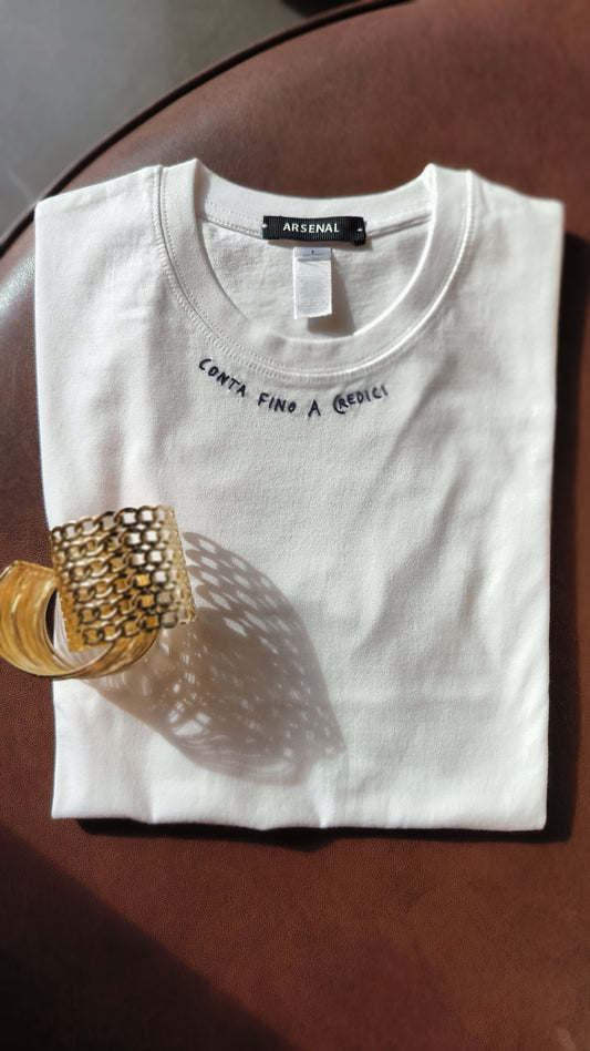 T-shirt " conta fino a credici "