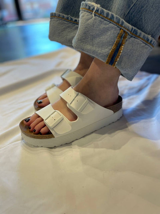 birkenstock arizona grooved bianco