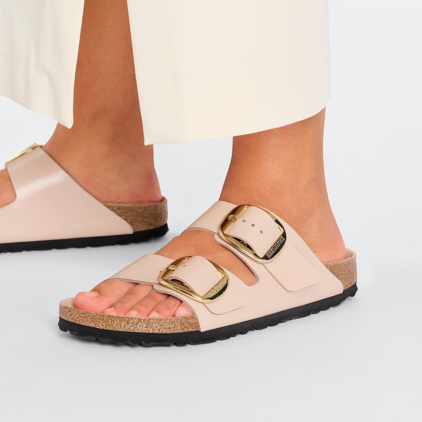 Birkenstock arizona big buckle shine beige