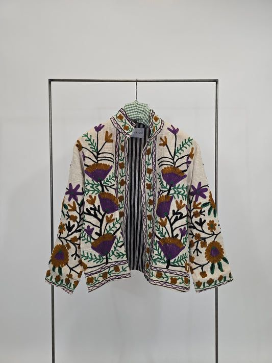 Suzani in cotone ricamato