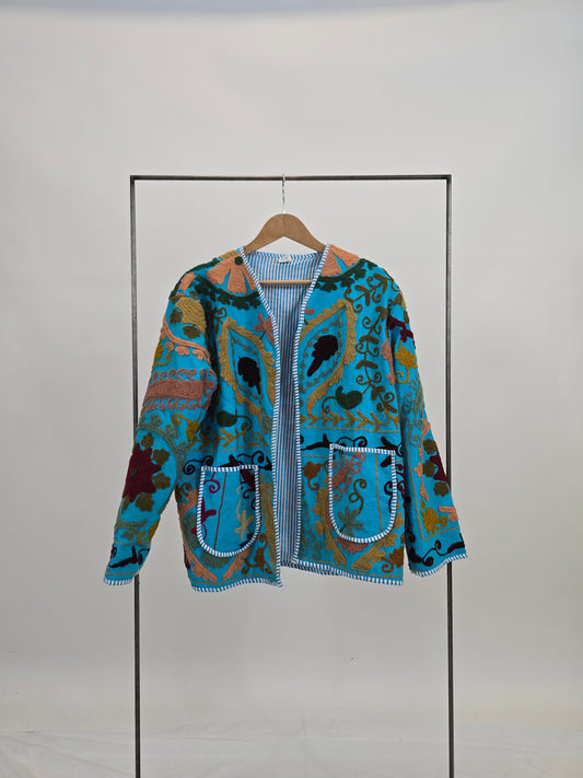 Suzani in cotone ricamato