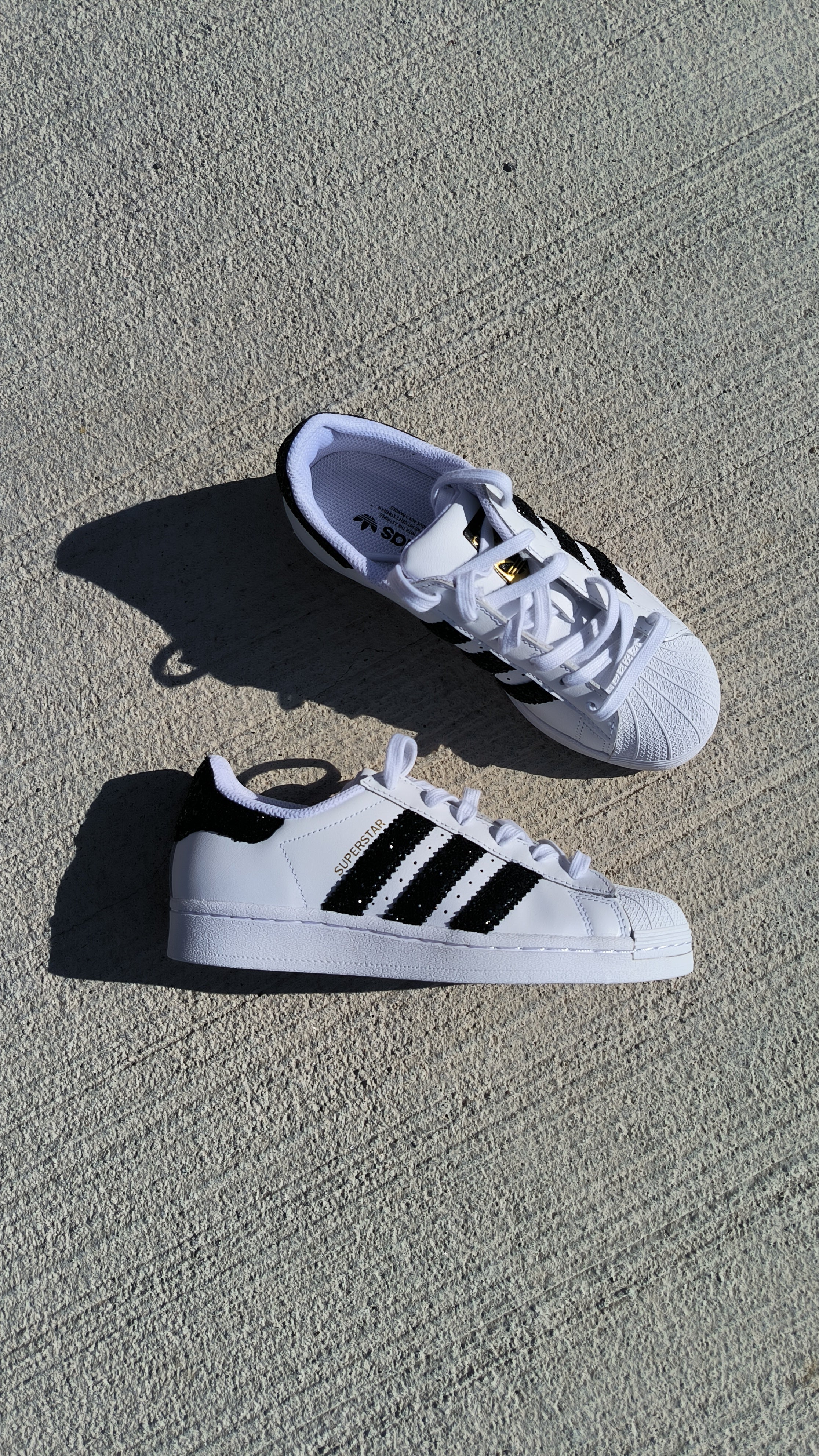 Adidas with glitter stripes best sale