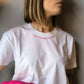 T-shirt ricamata " voglio vivere al mare "