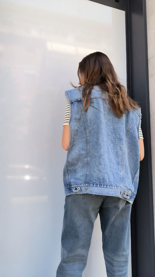 Gilet denim over