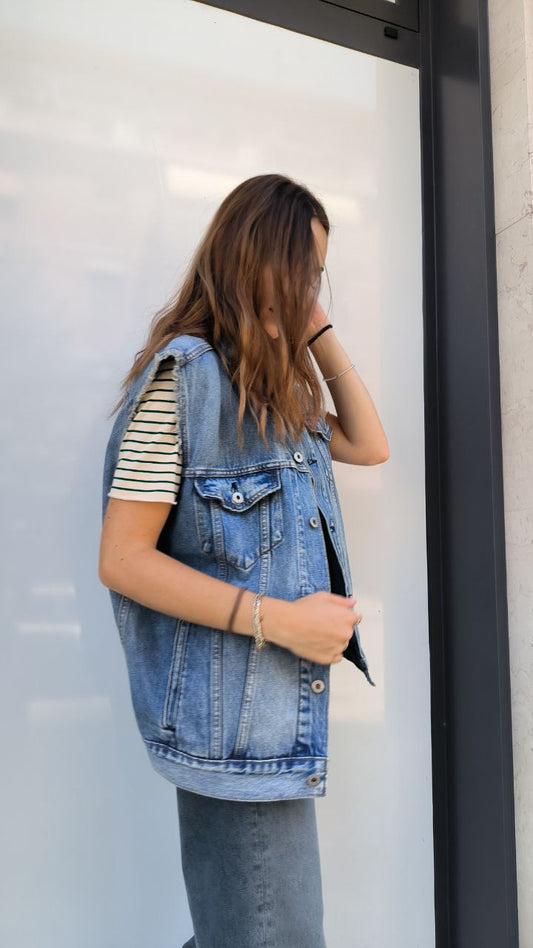 Gilet denim over