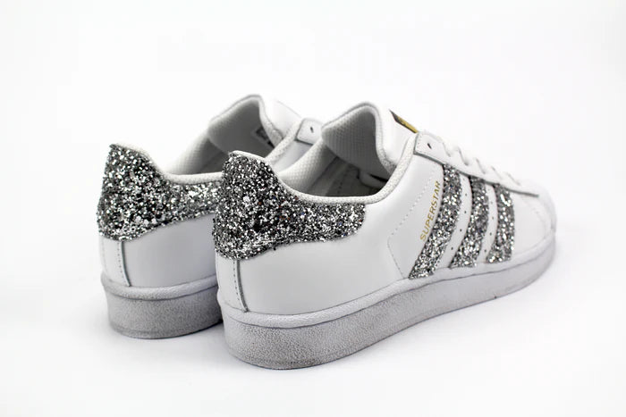 Scarpe adidas superstar sales con glitter argento