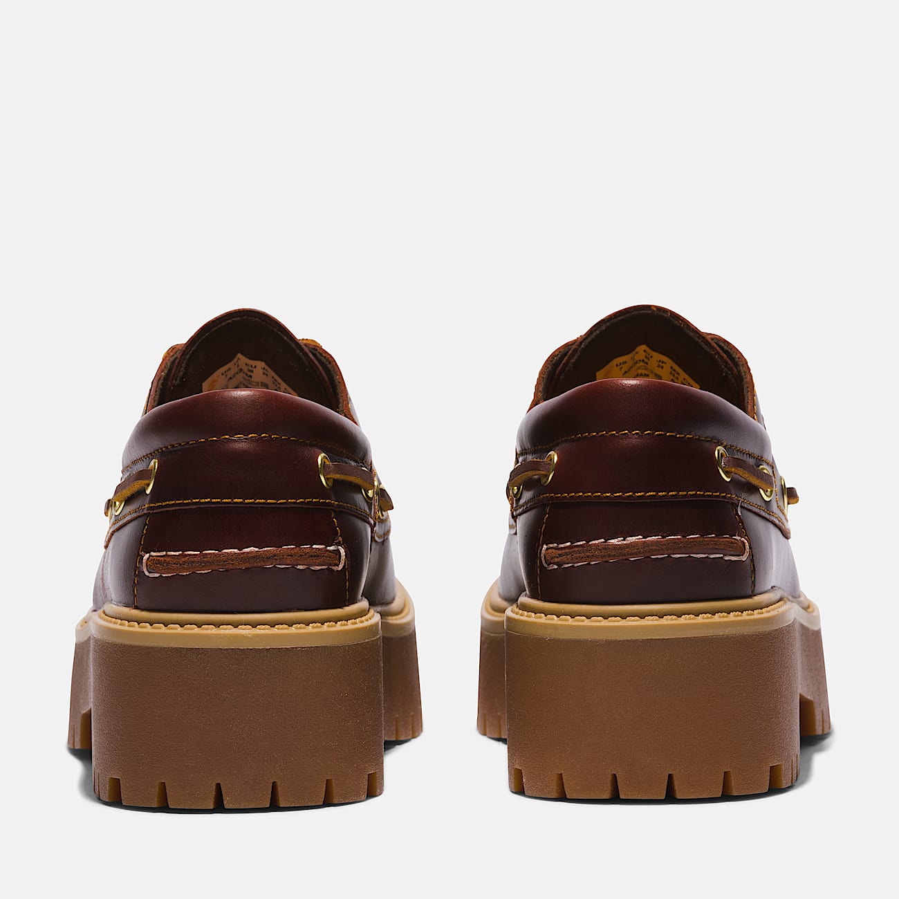 Scarpa da Barca con Plateau Stone Street da Donna in marrone