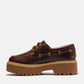 Scarpa da Barca con Plateau Stone Street da Donna in marrone