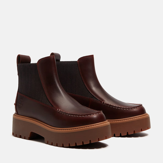 Stivale Chelsea con Plateau Stone Street da Donna in bordeaux