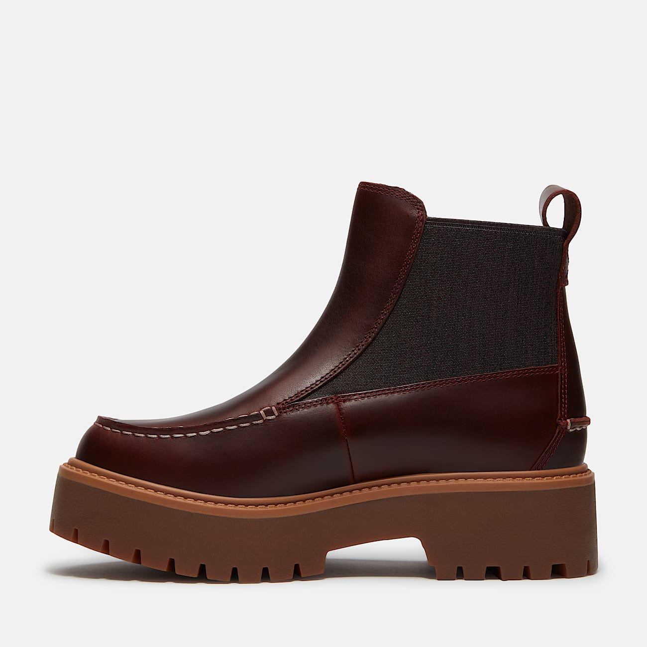 Stivale Chelsea con Plateau Stone Street da Donna in bordeaux