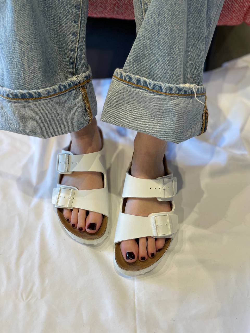 birkenstock arizona grooved bianco